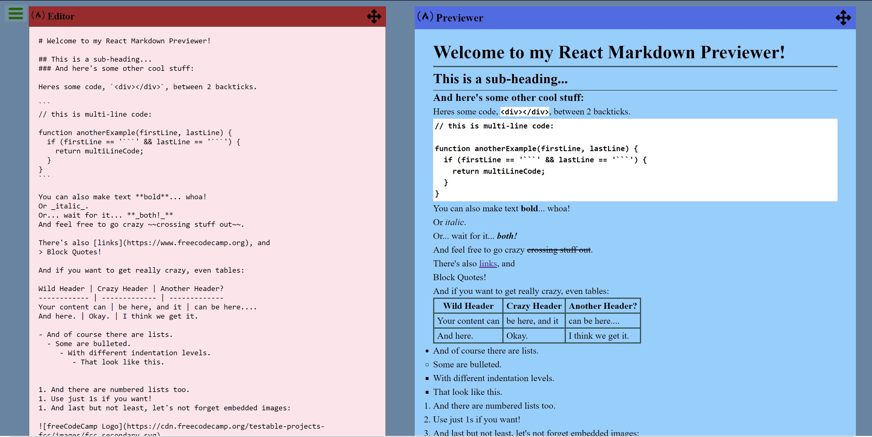 Markdown Previewer